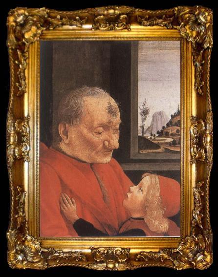 framed  Domenico Ghirlandaio An Old man with his grandson, ta009-2